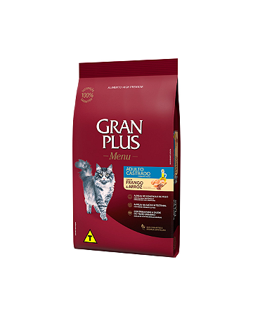 Gran Plus Menu Gato Castrado Frango 3kg