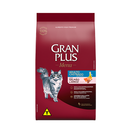Gran Plus Menu Gato Castrado Salmão 3Kg