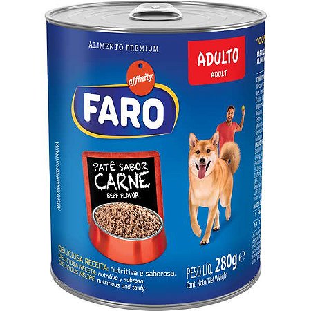 Ração Umida Lata Faro Cão Adulto Carne - 280g