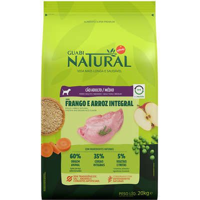 Guabi Natural Cães Adultos Raças Médias Frango 20kg