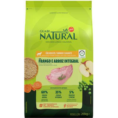 Guabi Natural Cães Adultos Raças Grandes Frango 20kg