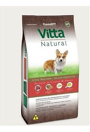 Vitta Natural Cães Adultos Raças Pequenas Carne 3 Kg