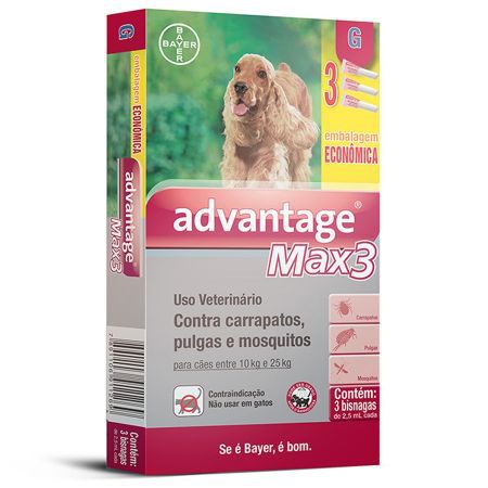 Advantage Max 3 Cães 10 A 25 Kg 3 Pipetas