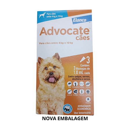 Advocate Cães de 4 a 10Kg Combo 3 Unidades