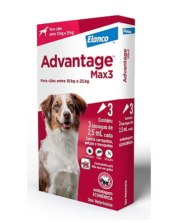 Advantage Max3 Cães acima de 25 Kg 3 unidades
