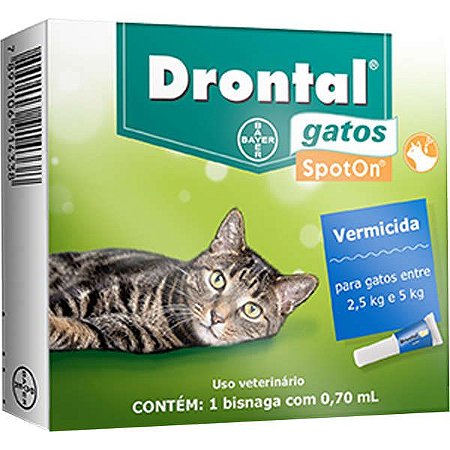 Drontal SpotOn 0,70ml para Gatos de 2,5kg a 5kg