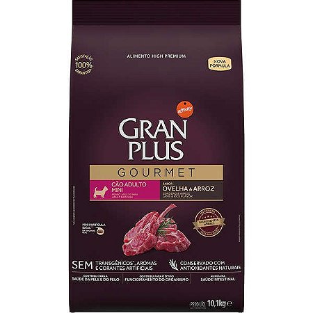 Gran Plus Gourmet Cães Adultos Raças Pequenas e Mini Ovelha 3kg