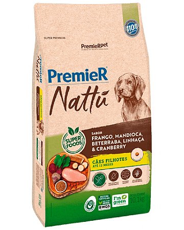 Premier Nattu Cães Filhotes Mandioca - 2,5Kg