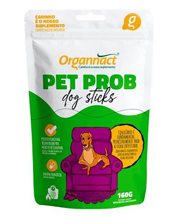 Suplemento Pet Prob Dog Sticks 160g - Organnact