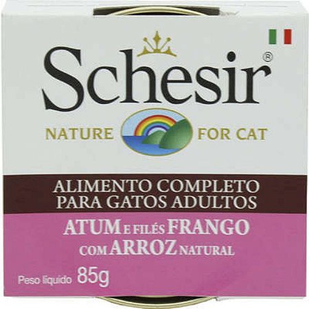 Lata Schesir Nature Cat Atum e File De Frango - 85G