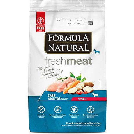 Fórmula Natural Fresh Meat Cães Adultos Raças Médias 2.5kg