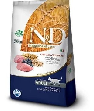 N&D Ancestral Grain Gatos Adultos Cordeiro e Blueberry 7,5kg