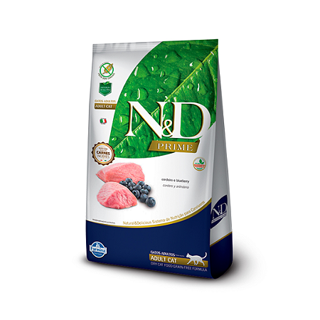 N&D Prime Cães Adultos Raças Mini Cordeiro e Blueberry 800g