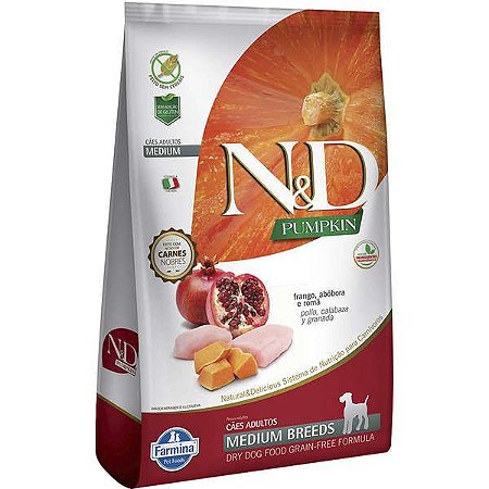 N&D Pumpkin para Cães Adultos Raças Médias Frango e Romã - 10,1kg
