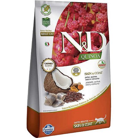 N&D Quinoa Skin & Coat para Gatos Adultos Peixe - 400g