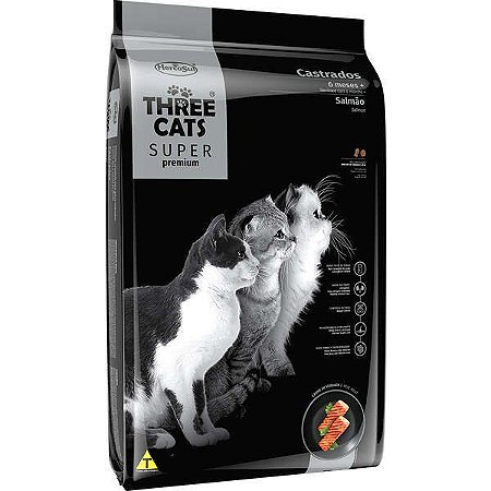 Three Cats Super Premium Castrado Salmao - 500gr