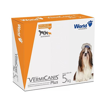 Vermífugo VermiCanis Plus 400mg - Cães de 5kg - 4 comprimidos