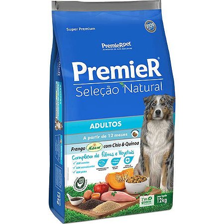 Premier Seleção Natural Cães Adultos Chia e Quinoa - 12 Kg