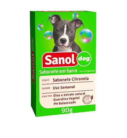 Sabonete Sanol Dog Citronela para Cães e Gatos 90g