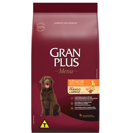 Gran Plus Menu Cães Raças Médias Sênior 15Kg