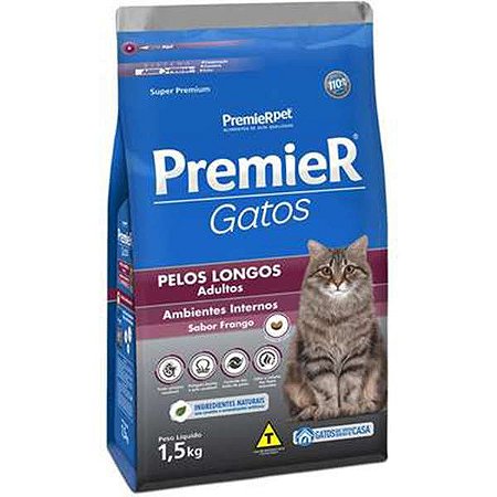 Premier Gato Adulto Pelo Longo Frango 1,5 Kg