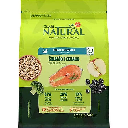 Guabi Natural Gato Castrado Salmão 500g