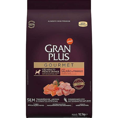 Gran Plus Gourmet Cães Adultos Raças Médias Salmão 15kg