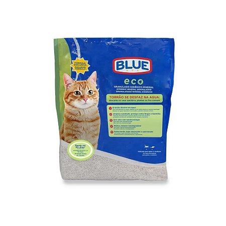 Granulado Higiênico Mineral Para Gatos Eco Blue - 2kg