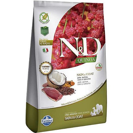 N&D Quinoa Skin & Coat Pato para Cães Adultos de Todas as Raças - 10,1 Kg