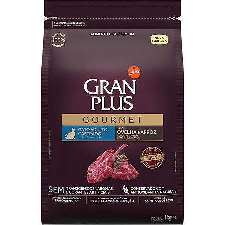 Gran Plus Gourmet Gato Castrado Ovelha 1Kg