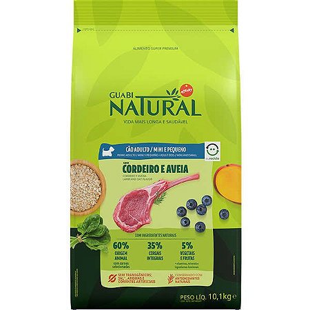 Guabi Natural Cães Adultos Raças Pequenas e Mini Cordeiro 10Kg