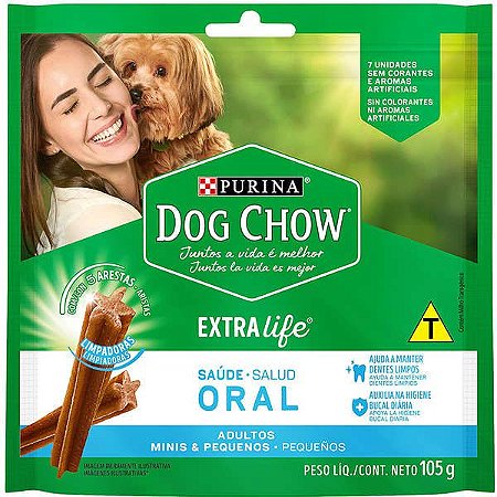 Dog Chow Oral Extra Life Cães Adultos Raças Minis e Pequenas 45g