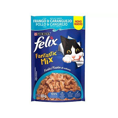 Sache  Felix Fantastic Mix Frango e Caranguejo 85G