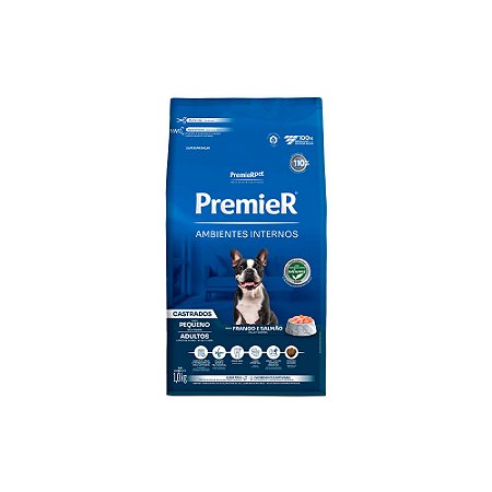 Premier Ambientes Internos Cães Adultos Castrados Raças Pequenas 1Kg