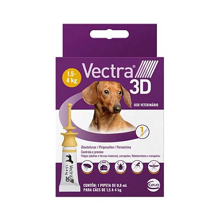 Vectra 3D Cães 1,5 a 4 kg Ceva