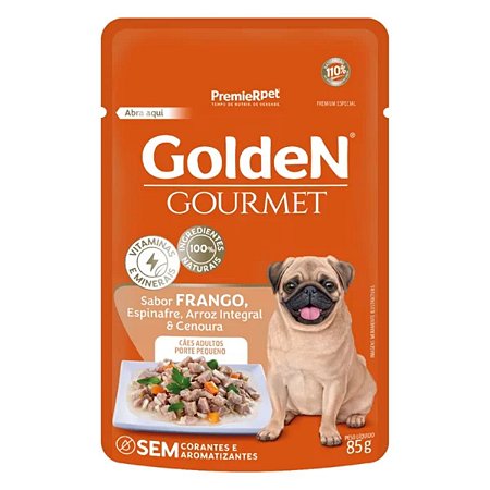 Sachê Golden Gourmet Cães Adultos Raças Pequenas Frango 85g