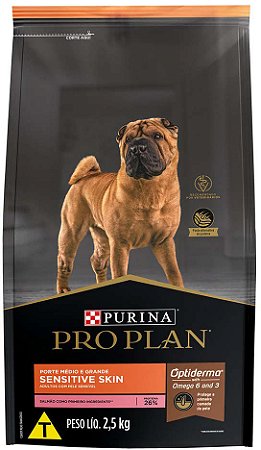 Pro Plan Peles Sensíveis Cães Adultos Porte Médio e Grande 2,5kg