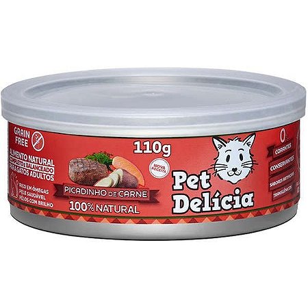 Pet Delicia Lata - Picadinho De Carne 110G - Gato