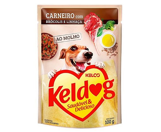 Sache Keldog Carneiro, Brocolis E Linhaca - 100Gr