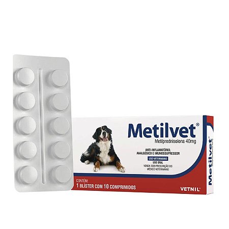 Metilvet 40mg 10 Comprimidos