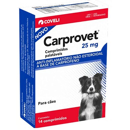 Anti-inflamatório Carprovet para Cães 25mg - 14 Comprimidos