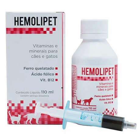 Hemolipet Suplemento Vitamínico Mineral para Cães e Gatos 110ml