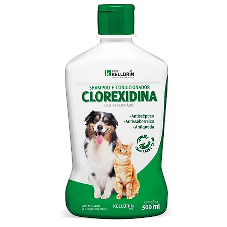 Shampoo de Clorexidina Pet Para Cachorro e Gato Kelldrin 500ml