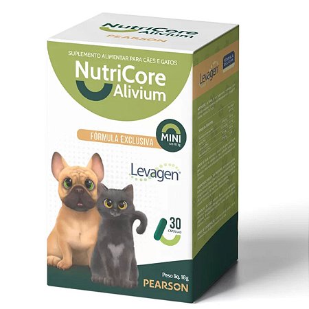 NutriCore Alivium Mini Até 10kg Suplemento Alimentar para Cães e Gatos 30 Cápsulas