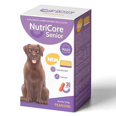 NutriCore Sênior Maxi Suplemento Alimentar para Cães e Gatos 30 Cápsulas