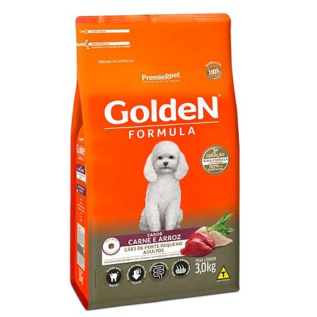 Golden Fórmula Cães Adultos Minibits Carne 3kg