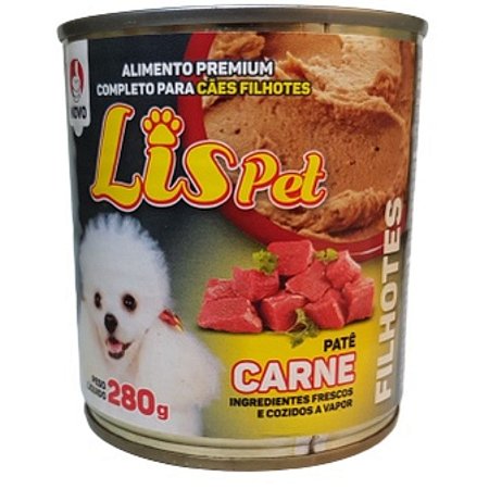 Ração Úmida para Cães Filhotes Patê Lis Pet Carne 280g