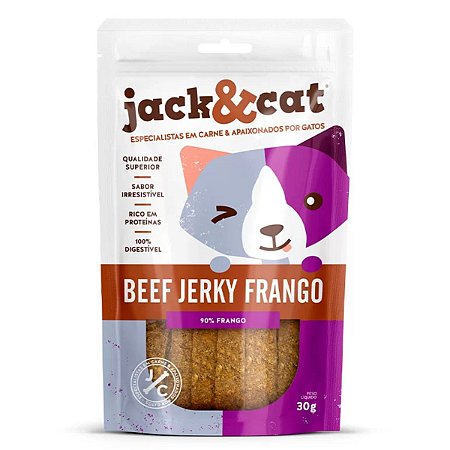 Petisco Jack&Cat Beef Jerky Frango para Gatos 30g
