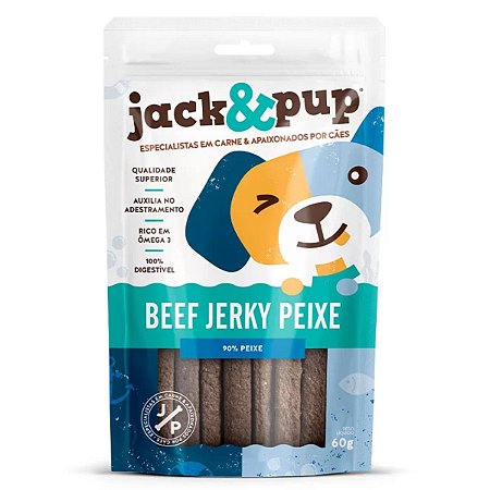 Petisco Jack&Pup Beef Jerky Peixe para Cães 60g