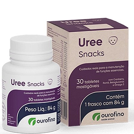 Uree Snacks Cães 30 Tabletes - Omega Glicosamina Vitaminas